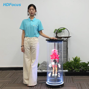 <span class=keywords><strong>Mini</strong></span> ventilateur holographique <span class=keywords><strong>3D</strong></span> projecteur épissage cylindrique <span class=keywords><strong>3D</strong></span> hologramme humain Transparent Cabinet publicité hologramme équipement - Product Image 1