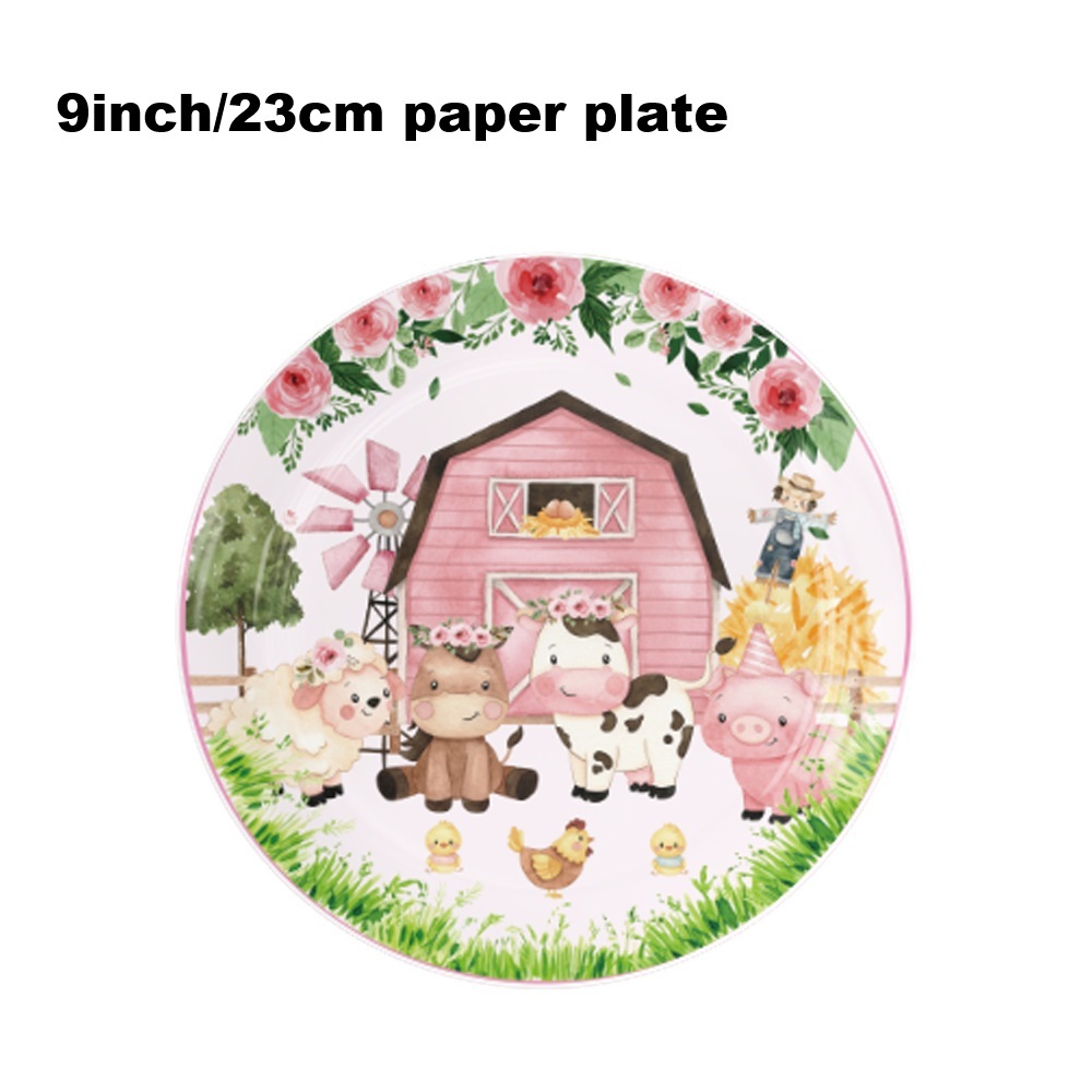 Pink-10pcs 9inch paper plates