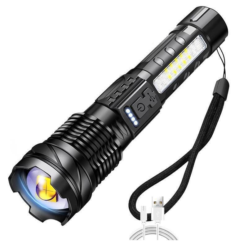 Aluminum alloy headlight bulb with built-in data cable, black