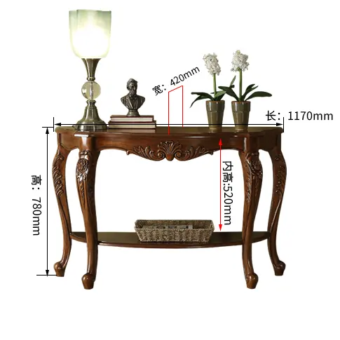 Console de couloir en bois style européen, ensemble de meubles de salon, Table d'entrée moderne MDF