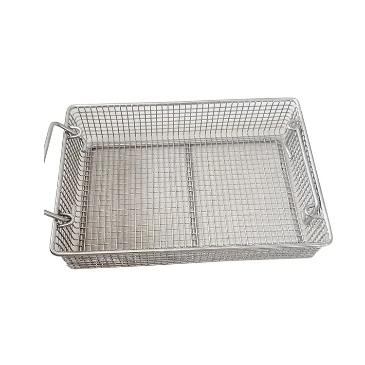 Cesta de metal para almacenamiento de frutas, malla de acero inoxidable 304, alambre de cocina