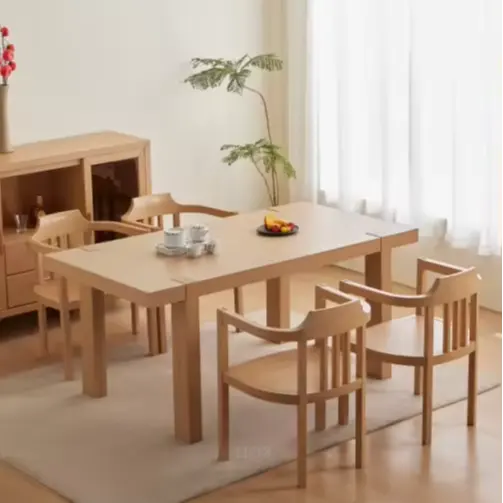 Mesa de comedor de alta calidad de lujo ligera moderna mesa de comedor de madera superior de 4 6 asientos muebles elegantes