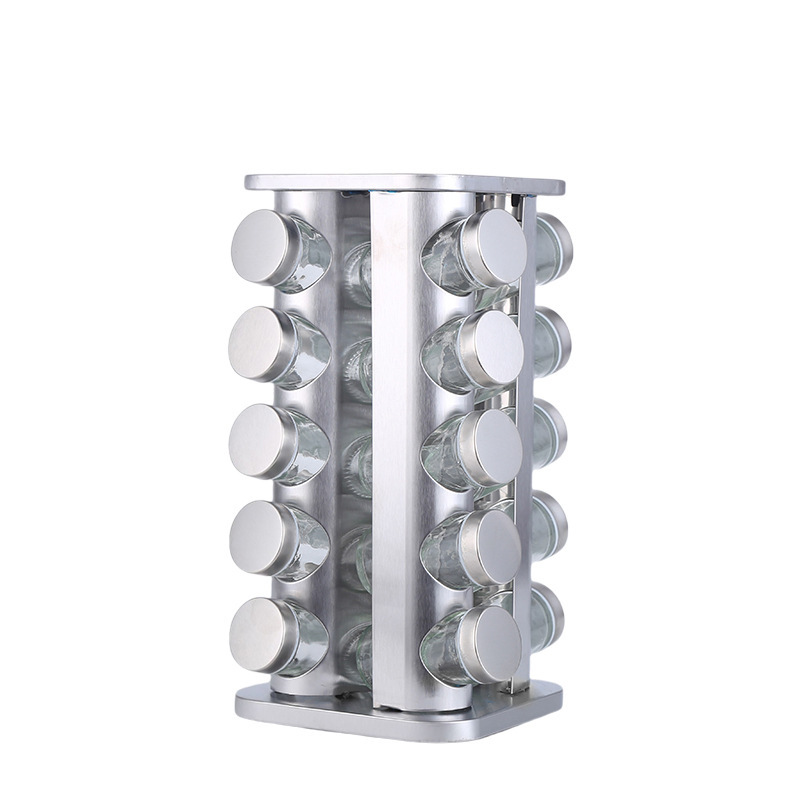 white square rack with 20pcs jars