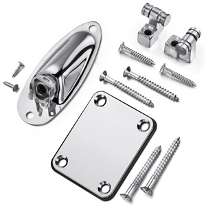 Juego de accesorios para guitarra-Placa de enchufe de entrada de guitarra cargada estilo barco y placa de cuello de guitarra y retenedor de guías de cuerda de rodillo - Product Image 2