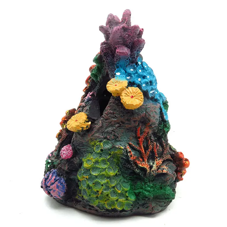 Kingtale Pet fornitore Coral Aquarium Decoration Fish Tank Resin Rock Mountain Cave Ornaments Betta Fish House for Betta Sleep Rest Hide Play Breed