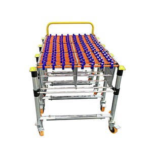 Transportador telescópico, rodillo de paleta de 15 m, máquina en forma de U de acero para Robot de carga y descarga de cajas con transportador de rodillos