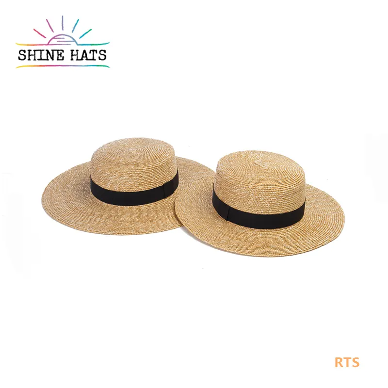 Shinehats-sombrero de paja de ala ancha para mujer, sombrero de paja con cinturón negro de 2022 cm de ancho para la playa, 1 unidad, 0,6