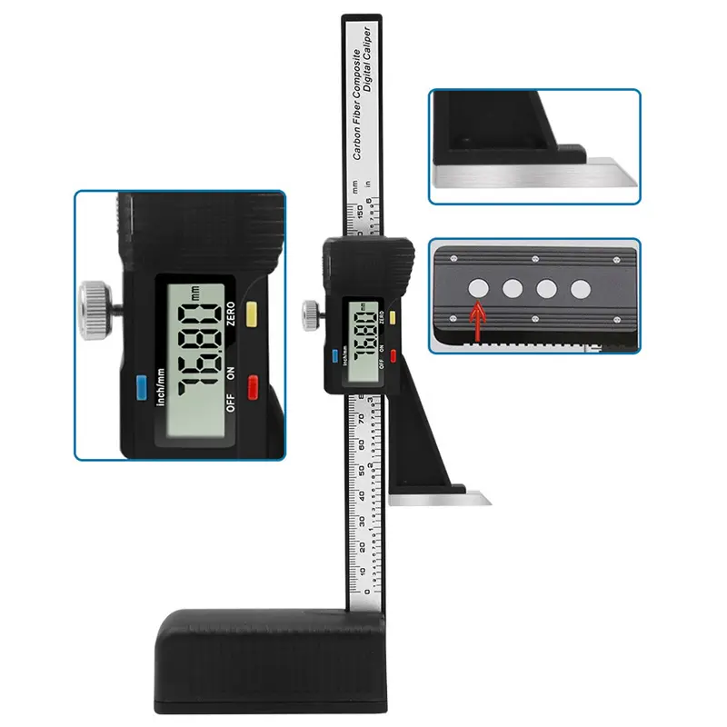 0-150mm Digitales Höhen messgerät Elektronisches Höhen messgerät Digitales Messschieber lineal Holztisch markierung lineal