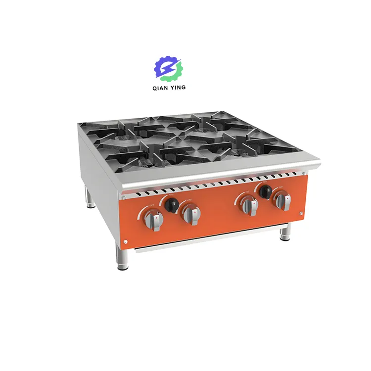 Table de cuisson commerciale en acier inoxydable pour cuisine à domicile Cuisinière à gaz à 2 brûleurs populaire en haut des prix