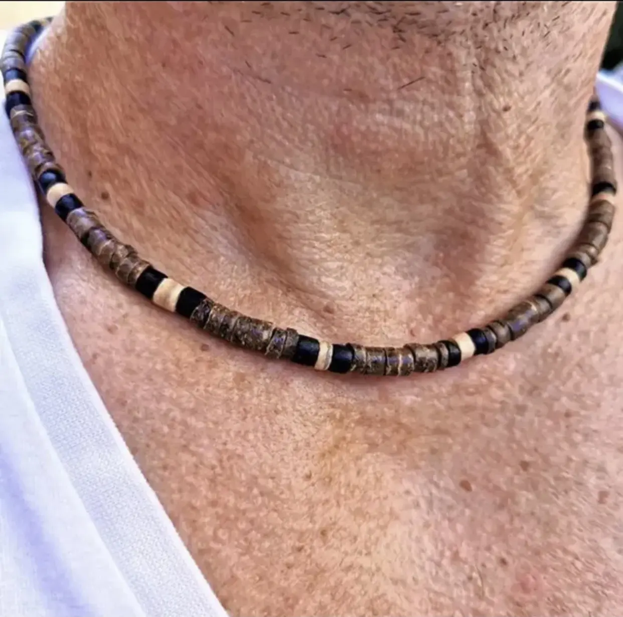 Collier de perles en bois fait à la main en argile polymère mode bijoux pour hommes de style bohème colliers de perles