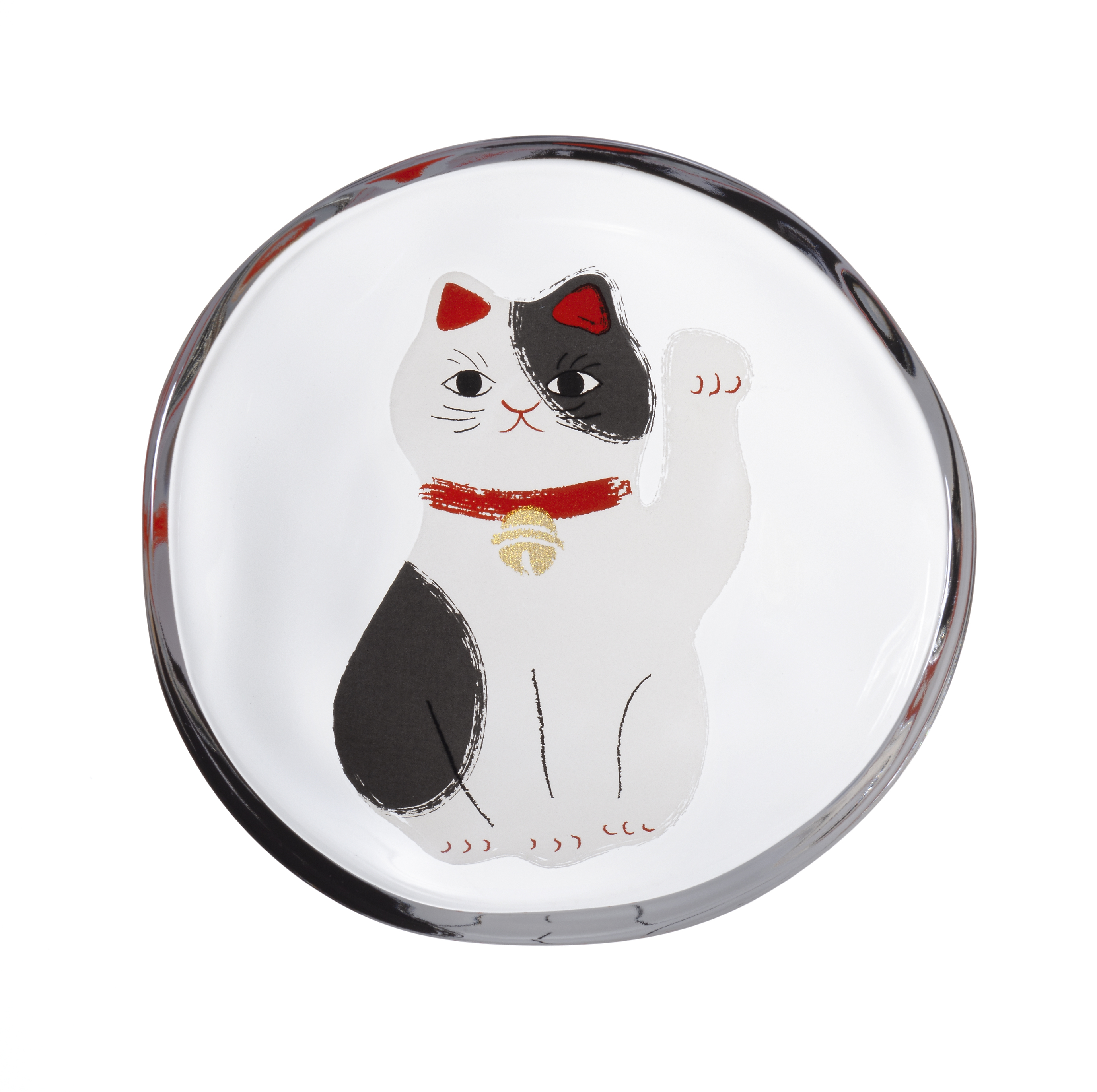 Medetamono chat porte-bonheur chat tigré noir