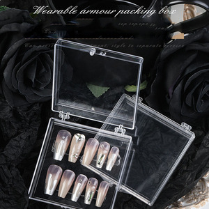 Quadratische Aufbewahrungsbox für Nageldisplay, künstliche PP-Press-on-Nägel, Organizer-Etui, transparente Acryl-Nagelboxen für Press-Ons - Product Image 2