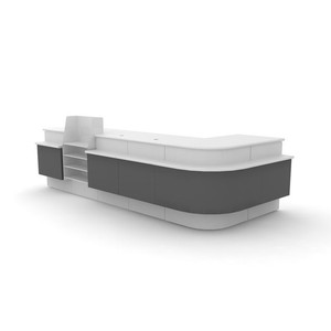 信德定制超市收银台收银台桌子设计钢制收银台便利店收银台 - Product Image 2