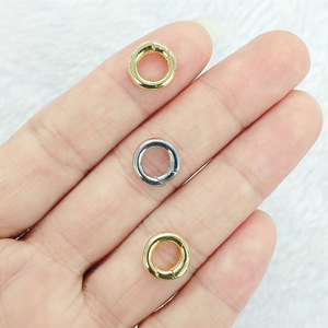 CH-LAP1519镀金铜扣圆形镀银圆形按钮珠宝制作手工铜跳环批发 - Product Image 2