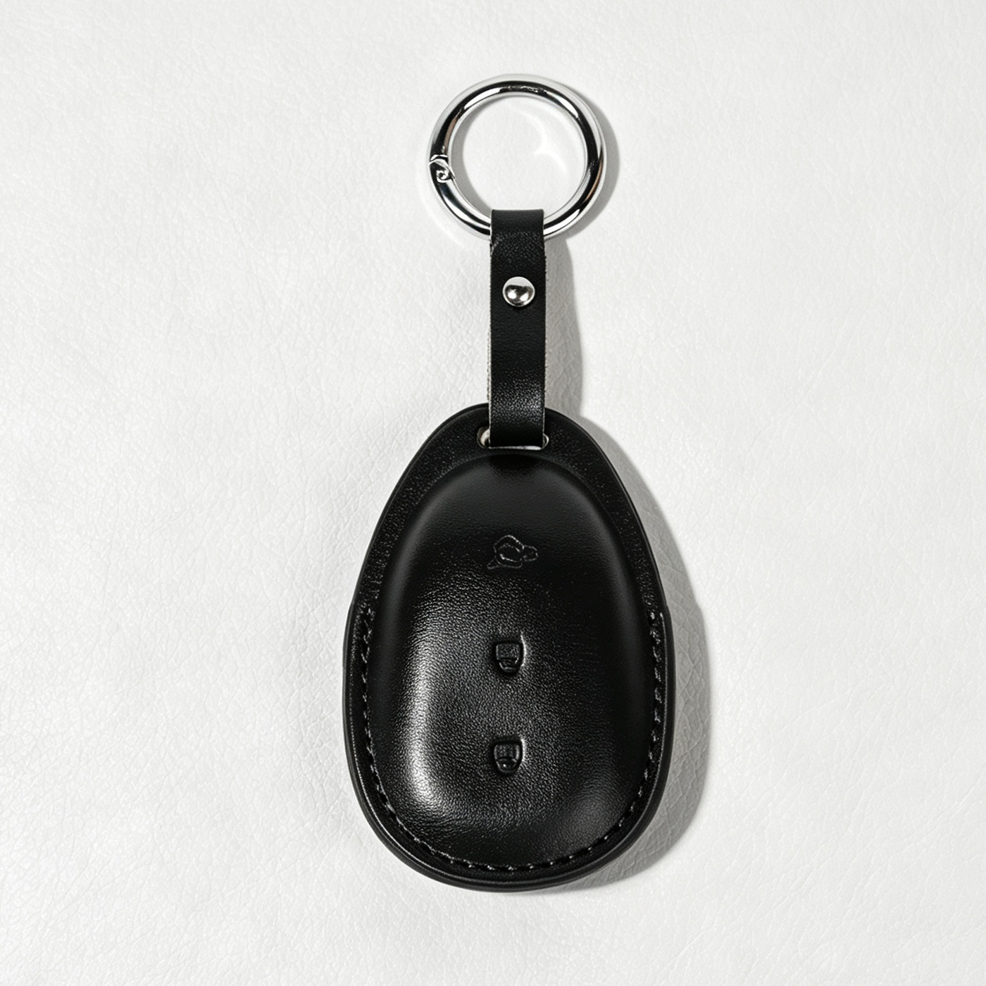 Style h-black leather case-p2 short leather buckle key case