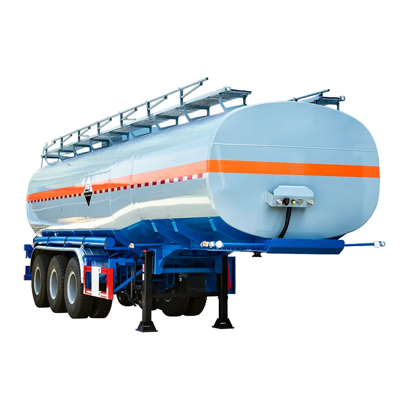 Camión cisterna de aceite y agua líquida de 3 ejes, tanque cisterna de combustible, camión de remolque, camión cisterna semi remolque usado