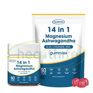 Suppléments de marque privée Oem 14 en 1 Complexe de vitamine D3 Zinc L-théanine Ashwagandha Glycinate de magnésium Gommes - Product Image 1