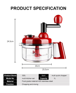 Mutfak çok fonksiyonlu aksesuar manuel plastik sebze et soğan salatalık mor lahana biber kesici için hızlı kıyıcı - Product Image 6