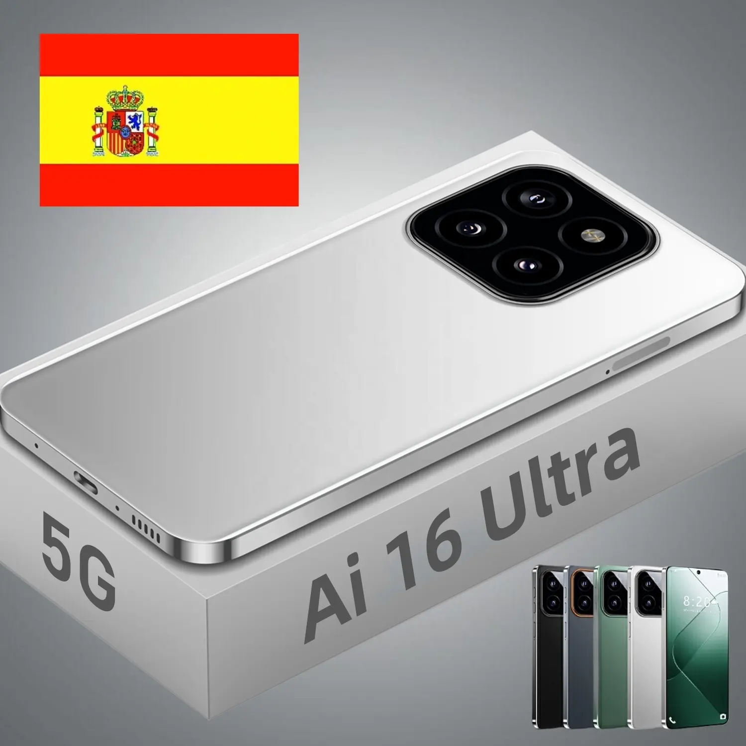 España Venta caliente Ai 16 Ultra Smartphone 16 + 1TB OLED Moda Real GSM WCDMA 4G Teléfono celular TAYA OEM
