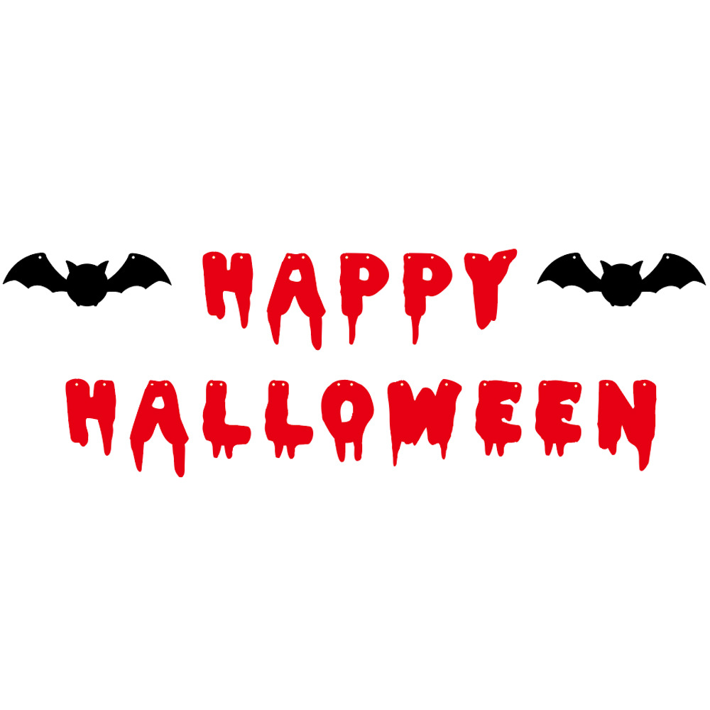 Chauve-souris lettre rouge joyeux Halloween