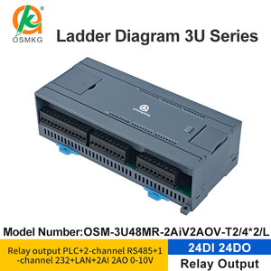 Oshangming scaletta diagramma PLC 24DI 24DO uscita relè plc controller programmazione Modbus analogico Rtu/TCP con RS232 RS485 Lan - Product Image 2