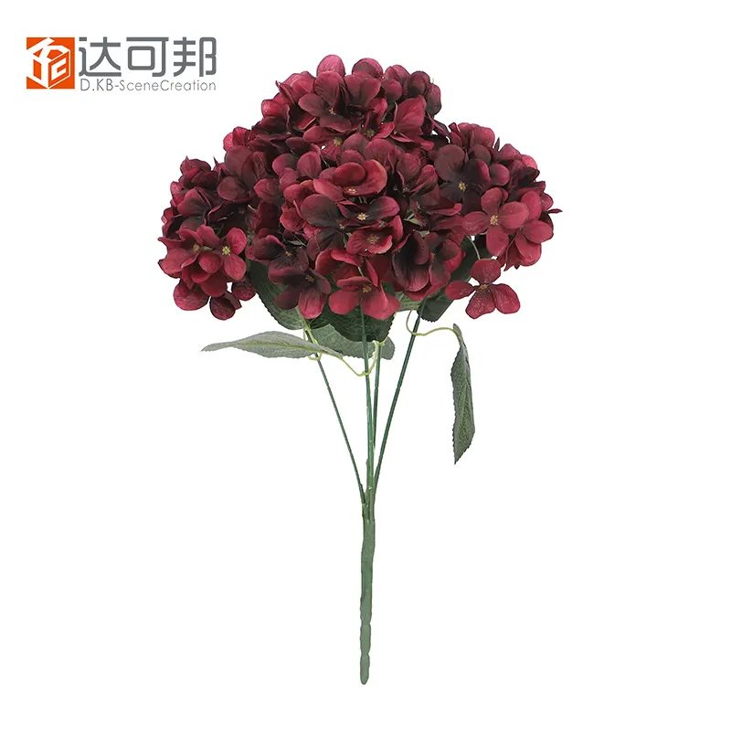 Reale di tocco fiori artificiali all'ingrosso 5 testa di colore Autunno Ortensia fiore artificiale ortensia fiore di ortensia bush