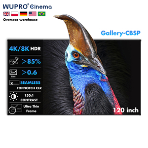 Wupro Lenticular 120 pulgadas Home Theater CLR/ALR Pantalla de proyector de marco fijo 16:9 4K UHD CBSP Pantalla de proyección de contraste mejorada - Product Image 1