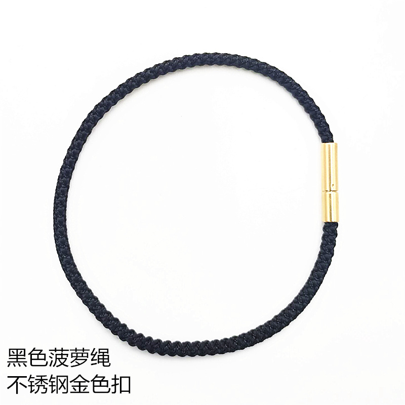 Black pineapple rope with gold buckle