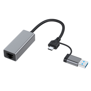 <strong>2</strong>-IN-1 USB3.0 and <strong>Type</strong>-C Transfer Ethernet Adapter RJ45 <strong>Network</strong> LAN Gigabit Laptop 1000M for Macbook Laptop <strong>Computer</strong> - Product Image 2