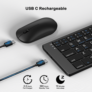 2.4G Wireless BT USB-C Foldable <strong>Keyboard</strong> and <strong>Mouse</strong> <strong>Combo</strong> Rechargeable Portable <strong>Keyboard</strong> <strong>Mouse</strong> <strong>Combos</strong> - Product Image 6