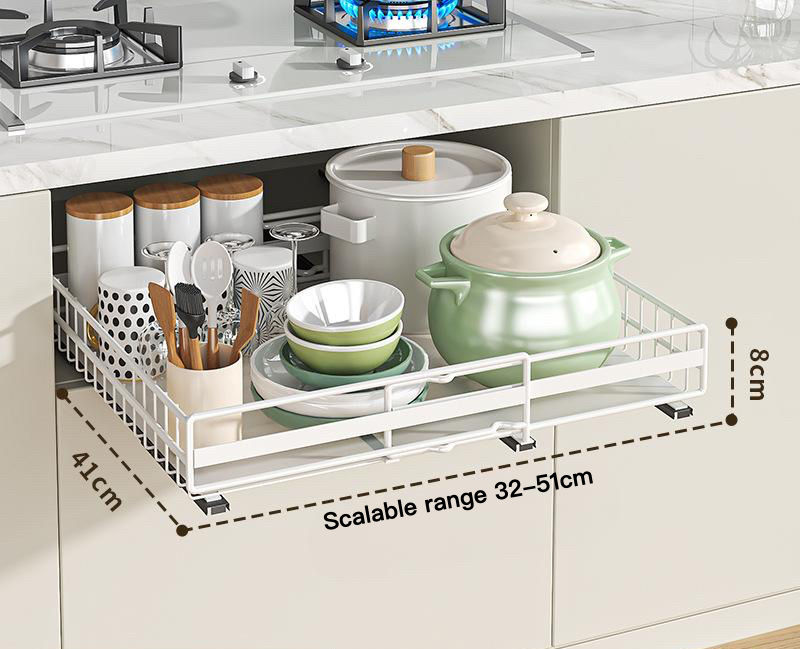 Blanc - Grand support de rangement de 8 cm de hauteur