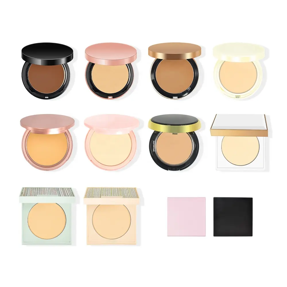 Polvo Compacto Natural de Marca Privada OEM Polvo Facial Compacto para Base de Maquillaje