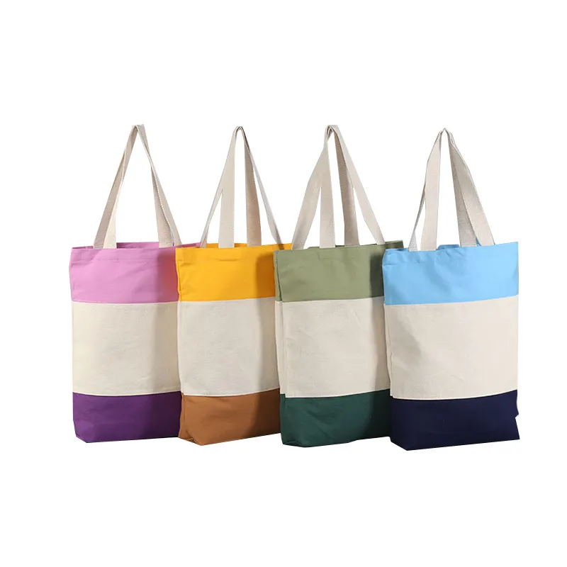 Grosir disesuaikan dicetak dapat digunakan kembali kanvas tas belanja portabel kosong katun kanvas tas belanja Tote Bag