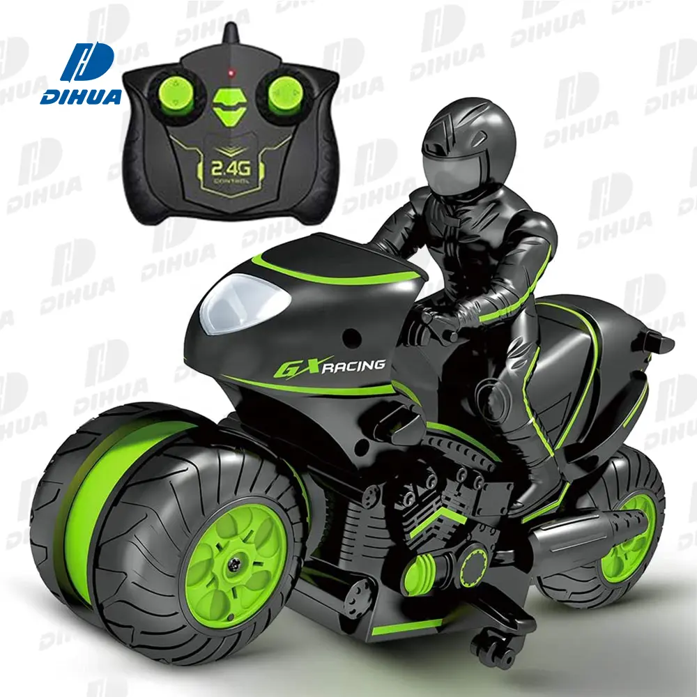Motocyclette RC pour enfants Jouet Télécommande Drift Stunt Motorcycles Rotation à 360 Degrés 2.4Ghz Véhicule Moto RC