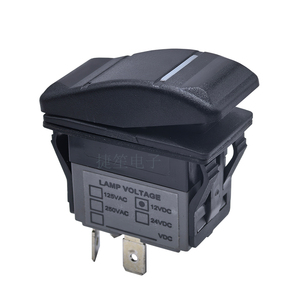 IP67 16a12vdc X5 loạt dpst 4P (on)-off Rocker không thấm nước chuyển đổi với ánh sáng màu xanh lá cây cho xe bus xe - Product Image 1