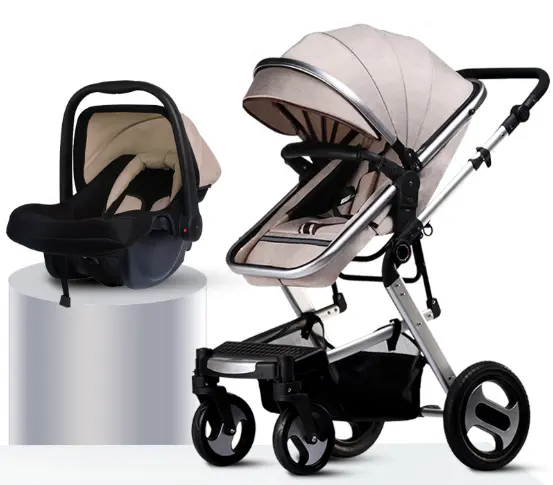 Poussette de luxe 3 en 1 pour bébé, compacte et pliable, vente en gros, livraison gratuite