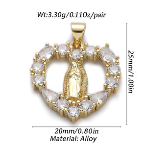 Trẻ Em Của Ins Phong Cách Tình Yêu Bông Tai Vòng Đeo Tay Tự Làm Phụ Kiện Trang Trí Đồ Trang Sức Vòng Cổ Tinh Tế Mạ Vàng Zircon Mặt Dây Chuyền - Product Image 6