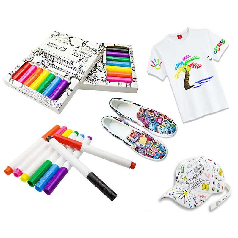 Pennarelli in tessuto penna permanente, Set di pennarelli artistici per scrivere pittura su magliette vestiti