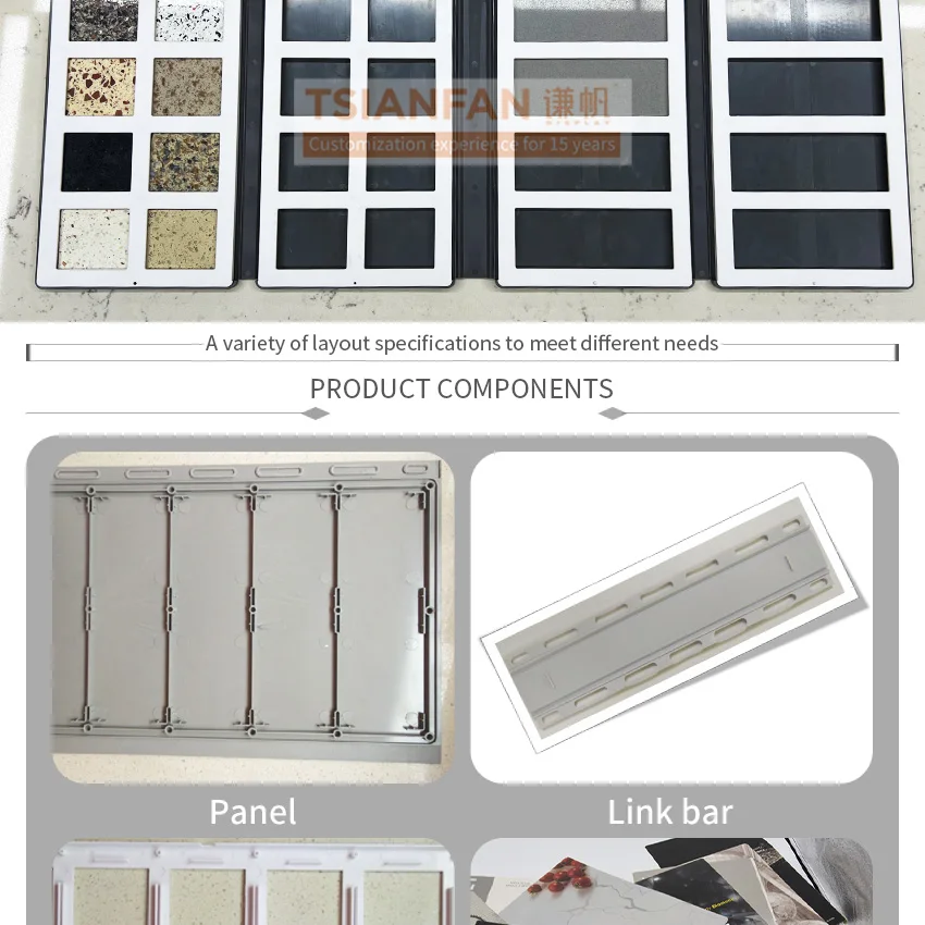Wholesale Portable Artificial Stone Specimen Catalogue Marble Plastic Ceramic Stone Sample Folder Tile Display Book