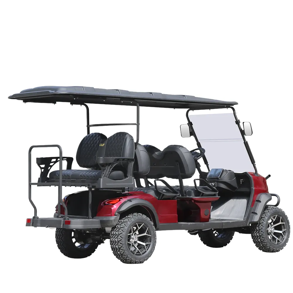 Gelände-Elektro-Golf-Karton 4-Sitzer 48V geschlossener 4x4 Golfwagen 6-Sitzer