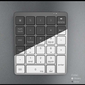 Teclado inalámbrico N960 de 28 teclas, periférico de aleación de aluminio, Digital, carga USB, ultrafino, con dientes azules