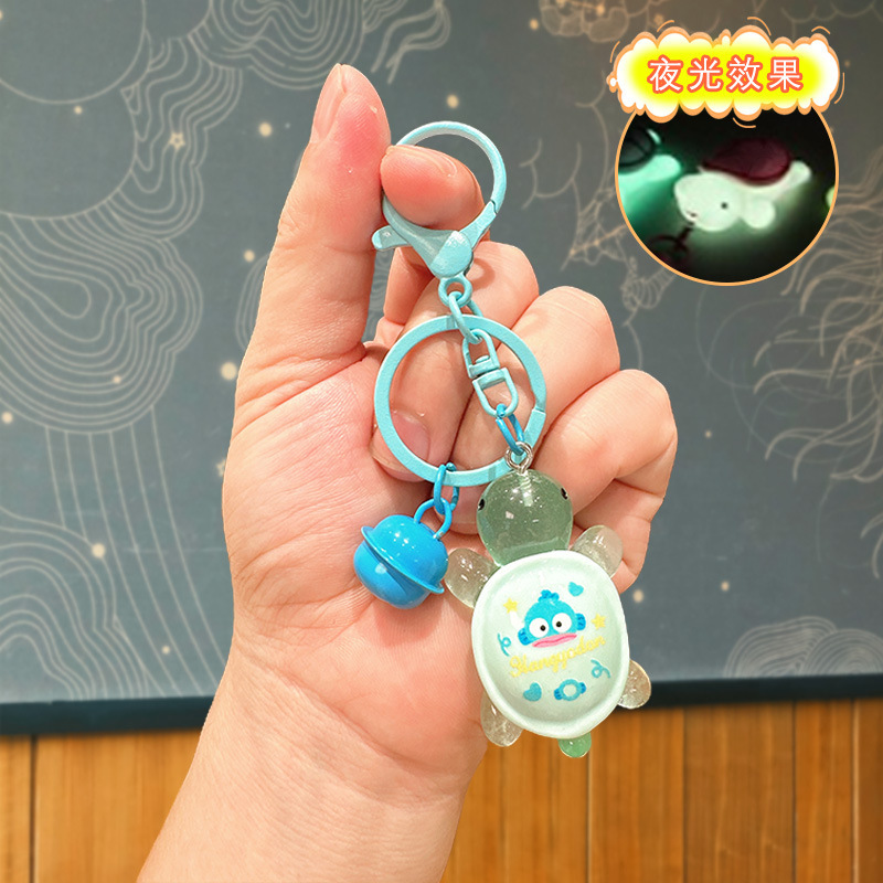 Cartoon luminous little turtle keychain-blue clownfish