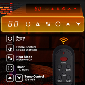 KonwinFP404RNA-<strong>B</strong> 22&quot; Fireplace <strong>Heater</strong> Insert Infrared Quartz Remote Control LED Display Electric Fireplace with Log - Product Image 6