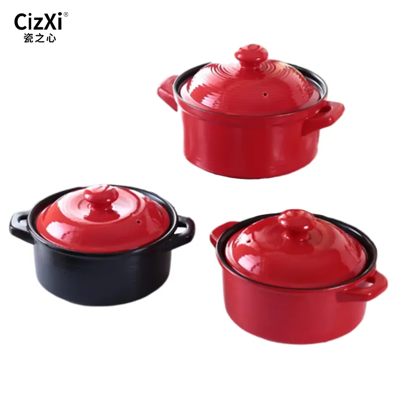 Set di pentole in ceramica pentole antiaderenti casseruola isolata scaldavivande pentole per zuppa e brodo con coperchio