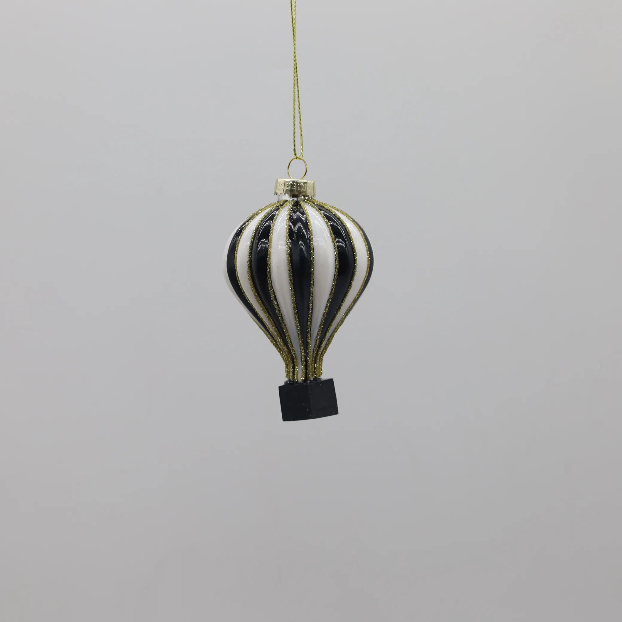 クリスマスブラックガラス吹き熱気球形状クリスマス安物の宝石飾り