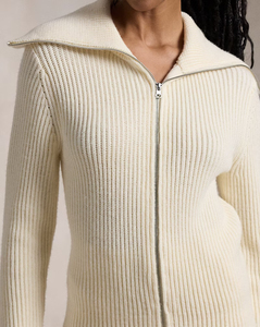 Mùa Đông Giản Dị Ấm Áp Phụ Nữ Đan Len Cardigan Áo Len Rắn Puls Thiết Kế Cổ Áo Merino Len Zip Áo Len Cho Phụ Nữ - Product Image 4