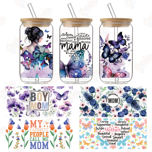 Crowdan Uv Dtfカップラップバルクデザイン工場卸売アイアンオンデカール16オンスUv Dtfカップラップ転送ステッカーMothers Days Uvdtf - Product Image 1