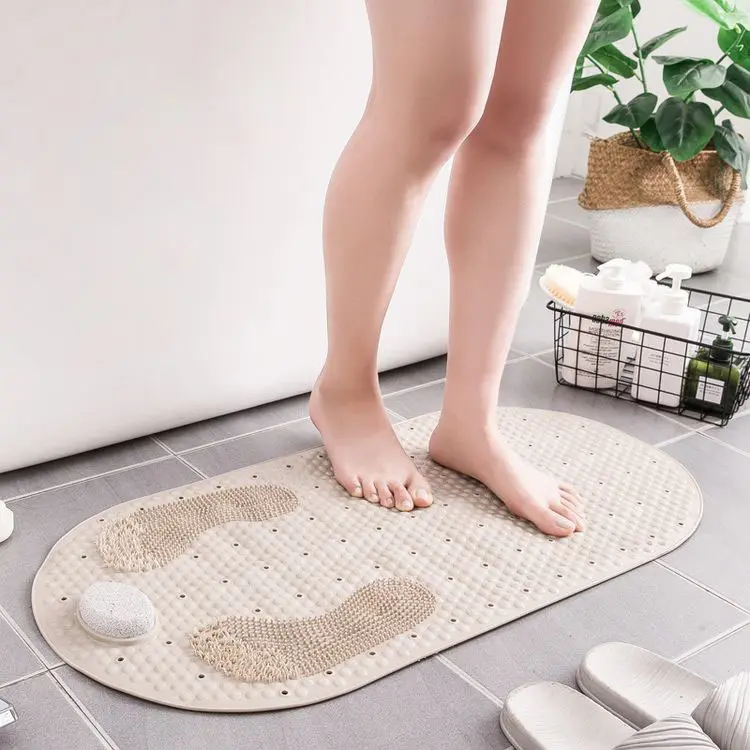 Tapis de douche multifonctionnel, antidérapant, en pierre de Massage des pieds dans la salle de bains, moquette de bain, avec ventouses, pour moquette de douche