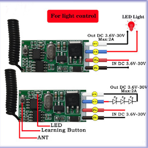 Universal Wireless RF 315 /433Mhz 1-Kanal-Empfängerschalter DC 3,7-30V Mini-Größe für LED-Fernbedienung schalter modul - Product Image 2