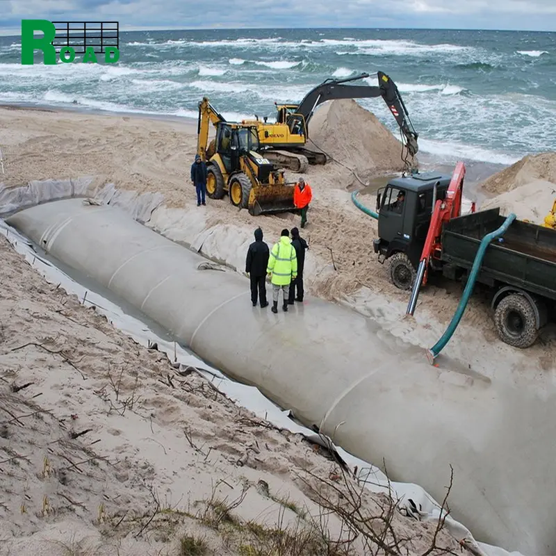 Areia duna geotêxtil tubo quebra-águas desidratação saco